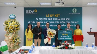 La sucursal Nam Gia Lai de BIDV donó un quiosco médico al Hospital Oftalmológico Cao Nguyen