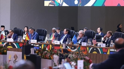 Premier Pham Minh Chinh spreekt tijdens de plenaire vergadering van de G20-top