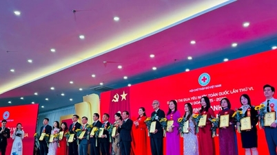 Vietnam Kızılhaç Derneği'nin vatanseverlik öykünme hareketindeki tipik örnekleri onurlandırmak
