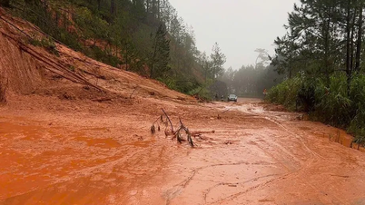 Lam Dong'dan geçen 27C Ulusal Karayolu'nda çok sayıda yeni heyelan meydana geldi.