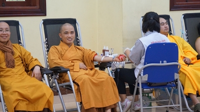 Hàng trăm tăng, ni sinh, Phật tử hiến máu cứu người, quyên góp ủng hộ đồng bào miền Trung