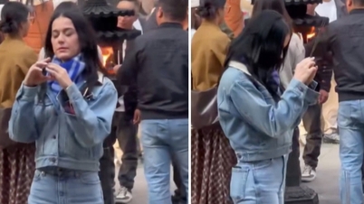 Image of Katy Perry going to the temple, praying sincerely causes a stir on the internet