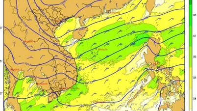 Im Seegebiet von Vinh Long herrscht Windstärke 5-6, Böenstärke 7-8, raue See.