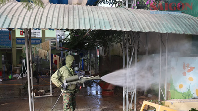 אזור צבאי 7 מרסס חומר חיטוי באזור המוצף של ד'ראן (לאם דונג)