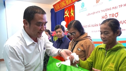 משרד התעשייה והמסחר וקואופמארט דה נאנג העניקו 100 מתנות לאנשים באזורים מוצפים בקומונות דוי שוין ונאם פואוק.