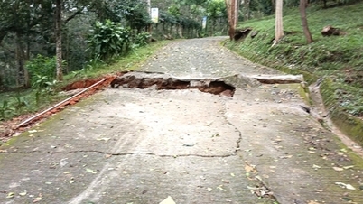 Der Hügel zerbrach in viele große Stücke, wodurch Dutzende von Haushalten zur Evakuierung in Sicherheit gebracht werden mussten.
