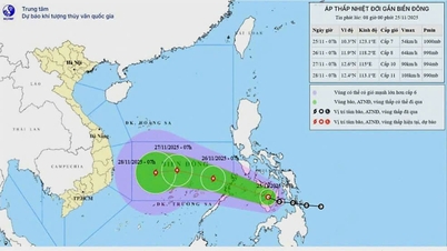 La force du vent près du centre de la dépression tropicale est forte, au niveau 7, avec des rafales atteignant le niveau 9.