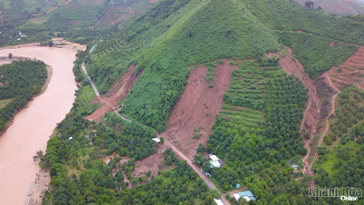 Cierre de la carretera desde la aldea de Ha Nit hasta la aldea de Apa 1 para reparar dos deslizamientos de tierra en Doc Ran en la carretera provincial 9