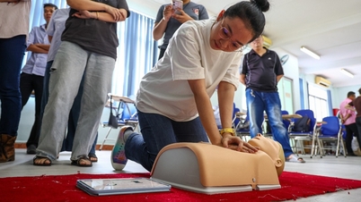 Inside a first aid training class for residents in Ho Chi Minh City.