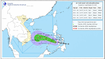 ٹراپیکل ڈپریشن کی وجہ سے ٹرونگ سا سمندری علاقے میں بڑی لہریں اٹھتی ہیں۔