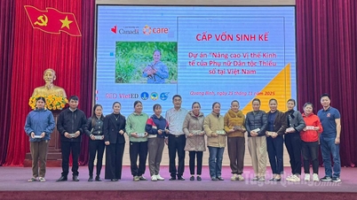 Pemberian bantuan sebesar 450 juta VND untuk mendukung mata pencaharian 63 perempuan etnis minoritas di Quang Binh