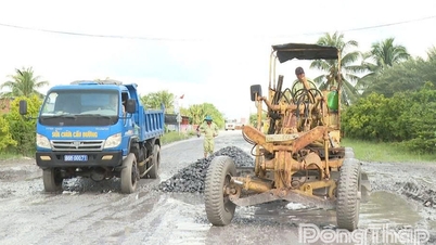 Stavební průmysl Dong Thap: Zaměření na opravy a obnovu dopravního systému po bouřích