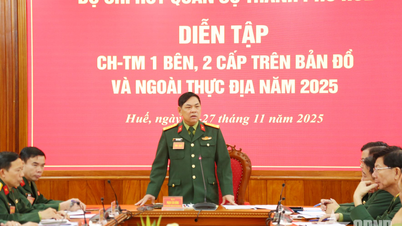 Le commandement militaire de la ville de Hué mène en 2025 des exercices unilatéraux de commandement et d'état-major à deux niveaux, sur carte et sur le terrain.