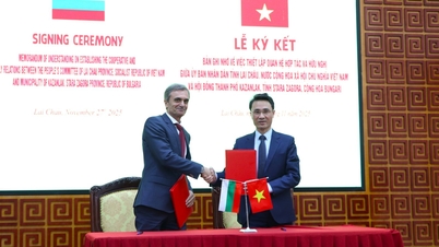 امضای یادداشت تفاهم در مورد ایجاد روابط همکاری دوستانه بین کمیته مردمی استان لای چائو، جمهوری سوسیالیستی ویتنام و شورای شهر کازانلاک، استان استارا زاگورا، جمهوری بلغارستان