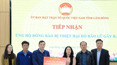 क्वांग न्गाई ने बाढ़ के बाद लाम डोंग लोगों के लिए 1.5 बिलियन वीएनडी का समर्थन किया