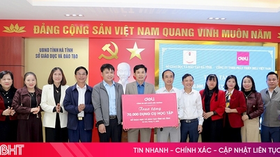 70.000 schoolbenodigdheden gedoneerd aan scholen in de door overstromingen getroffen gebieden van Ha Tinh