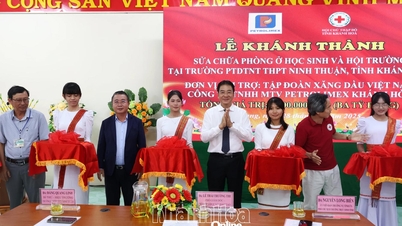 Inaugurarea proiectului de reparare a căminelor studențești și a sălii de clasă a Liceului Internat Etnic Ninh Thuan