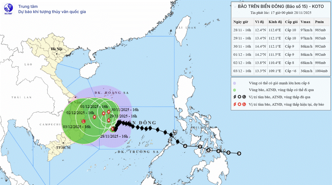 Πρόγνωση καιρού για τη νύχτα 28 Νοεμβρίου και 29 Νοεμβρίου: Προβλέπονται ισχυροί άνεμοι, μεγάλα κύματα και καταιγίδες στη θάλασσα.