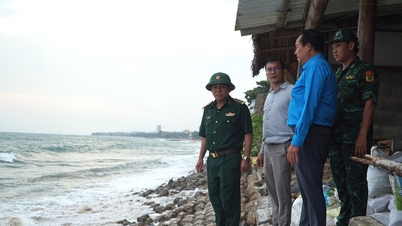 Lam Dong grensevakts politiske kommissær inspiserer jordskred og stormberedskapsarbeid i Mui Ne