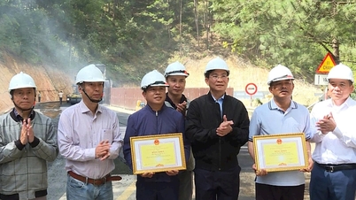 منح رئيس اللجنة الشعبية لمقاطعة لام دونج شهادات تقدير لوحدتين تغلبتا على الحادث الذي وقع في ممر ميموزا