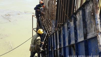 Travelt byggeplass for vannkraft i Bac Giang