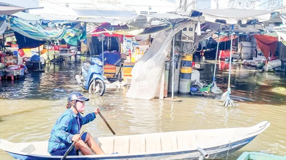 Рынок Хюинь Хыу Нгиа «опустел» из-за сильного наводнения.
