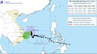 Ramalan untuk 24 jam akan datang, kawasan laut Vinh Long akan hujan dan ribut petir di beberapa tempat