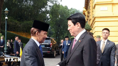 ประธานาธิบดีเลืองเกื่องเป็นประธานในพิธีต้อนรับอย่างเป็นทางการสำหรับพระมหากษัตริย์แห่งบรูไน