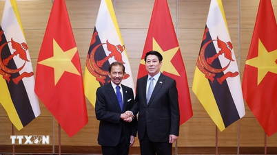 Presiden Luong Cuong menjadi tuan rumah majlis sambutan negara untuk Raja Brunei.