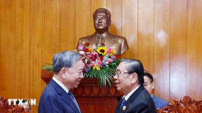 Tổng Bí thư Tô Lâm thăm, chúc sức khỏe các nguyên lãnh đạo Lào