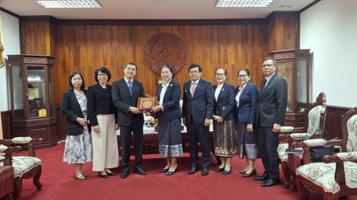 Biträdande minister Tran Van Thuan diskuterade situationen för medicinskt samarbete med Laos biträdande hälsominister.