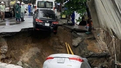 ดานัง : เกิด “หลุมมรณะ” ขึ้น ทำให้รถหลายคันตกลงไปในนั้น