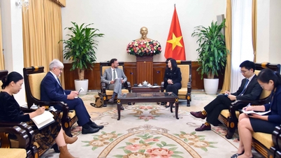 รองรัฐมนตรีว่าการกระทรวงการต่างประเทศ เล ถิ ทู ฮัง ให้การต้อนรับผู้อำนวยการสำนักงานพัฒนาฝรั่งเศส (AFD)