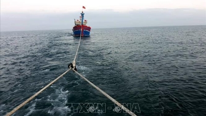 Quảng Ngãi: Ứng cứu tàu cá bị hỏng máy thả trôi trên biển
