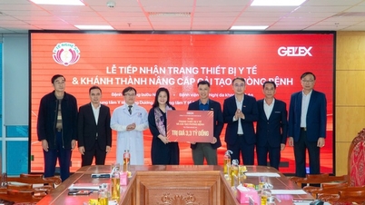 شرکت GELEX تجهیزات پزشکی اهدا می‌کند و از ارتقاء اتاق‌های بیمارستان در استان Nghe An حمایت می‌کند.