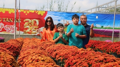 Mange opplevelsesturister betjener besøkende til Sa Dec blomster- og prydfestival