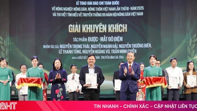 하띤 신문과 텔레비전은 2025년 농업, 농민 및 농촌 지역 부문에서 국가 언론상을 수상했습니다.