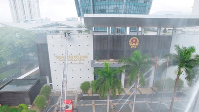 دا نانگ شہر کے انتظامی مرکز میں آگ بجھانے اور بچاؤ کی مشقیں کر رہا ہے۔