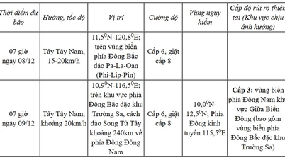 Áp thấp nhiệt đới trên Biển Đông giật cấp 8 và có xu hướng suy yếu dần