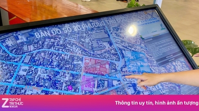 3D-Karte des Stadtbezirks Thu Duc berührt digitale Kopie