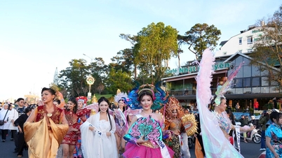 Tekarnevalen 2025 är färgglad på Da Lats centrala gator