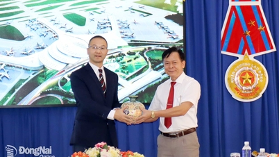 Uma delegação de trabalho da cidade de Nghi Hung, província de Jiangsu (China), conhece o ambiente de investimento em Dong Nai.