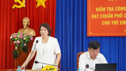 শিক্ষা ও প্রশিক্ষণ মন্ত্রণালয় চৌ থান কমিউনে সর্বজনীন শিক্ষার মান অর্জনের কাজ পরিদর্শন করেছে।