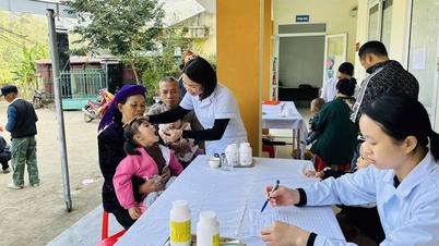 Supervisar y brindar apoyo profesional para la segunda fase de la campaña 2025 para complementar la vitamina A y desparasitar a los niños en el puesto de salud general de Ngoang y el puesto de salud de la comuna de Co Ba.