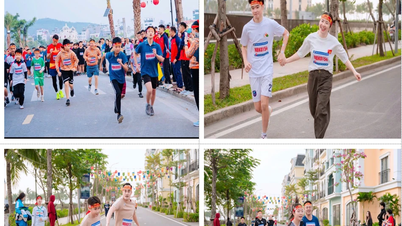 'Passos felizes' de pais e alunos na Escola Nguyen Binh Khiem