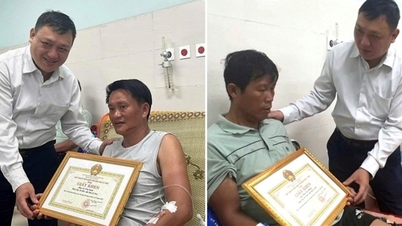 Двое жителей острова Ли Сон, спасшие людей во время тайфуна № 13, награждены медалью «За отвагу».
