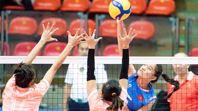 Voleibol feminino do Vietname - Myanmar (2-0): O Vietname abre uma grande vantagem.