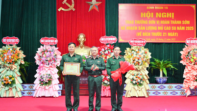 आर्थिक-रक्षा ब्रिगेड 78 (सेना कोर 15): रबर लेटेक्स उत्पादन लक्ष्य को निर्धारित समय से 21 दिन पहले ही उत्कृष्ट रूप से हासिल कर लिया।