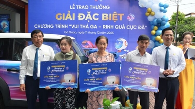 키엔롱은행은 메가세일 프로그램의 행운의 고객 한 명에게 VinFast VF3 차량을 증정했습니다.