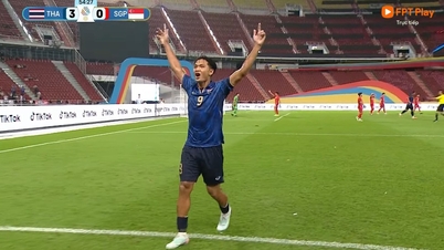 Scoring 3 goals in 5 minutes, Thailand U23 easily beat Singapore: They advance straight to the semi-finals as group winners.
